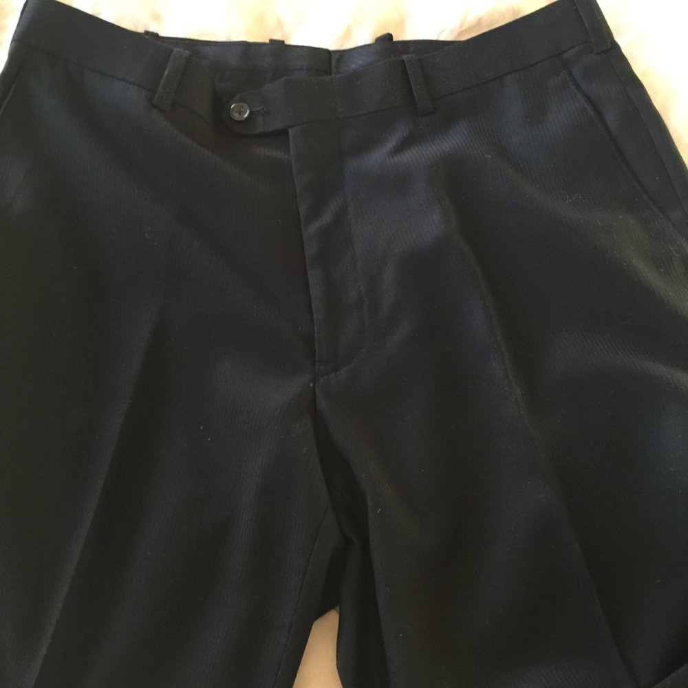 Men's Black Stripe Dress Pants | 34R